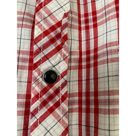 Urban Behavior Mens XXL Plaid Pearl Snap Slim Fit Long Sleeve Shirt Western - Picture 3 of 13